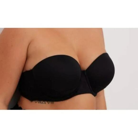 Torrid Curve Black Strapless Microfiber Lace Push Up Bra Size 42DD - Picture 10 of 10